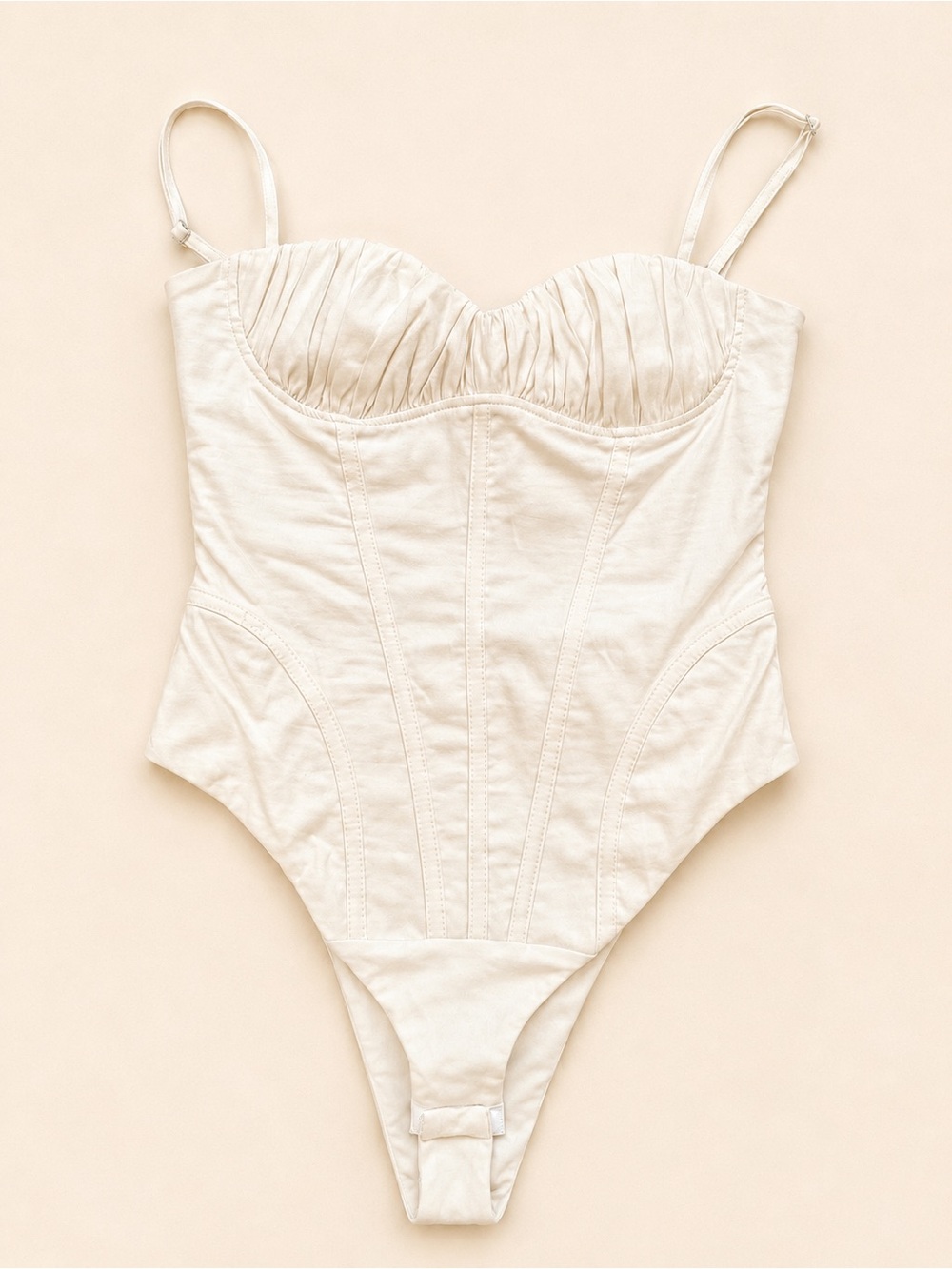 Zara White Structured Bustier Bodysuit